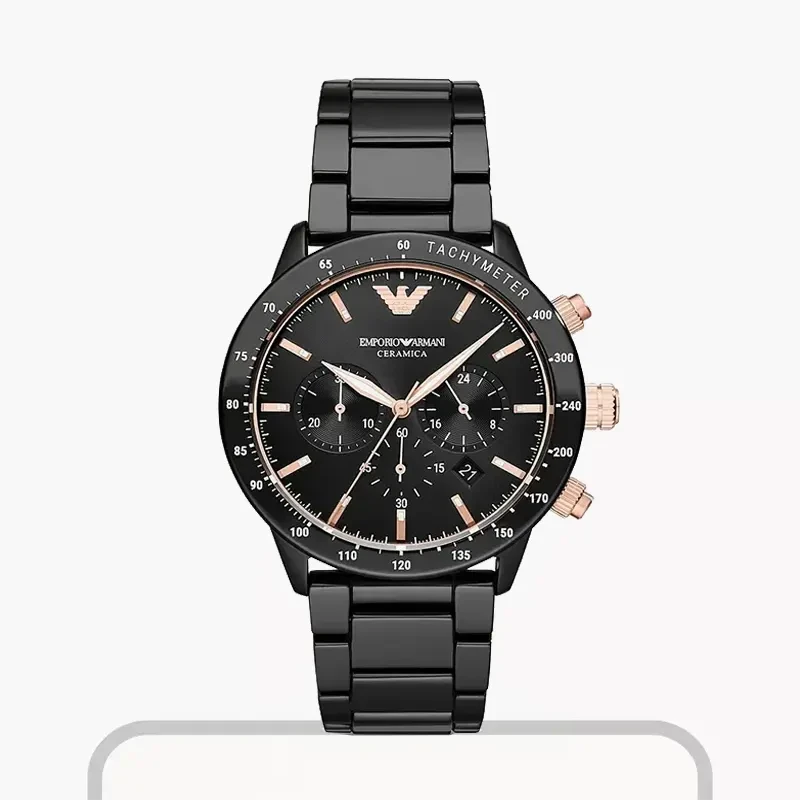 Emporio Armani Men's Chronograph Black Dial Watch- AR70002